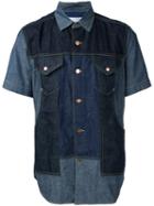 Ganryu - Panelled Denim Shirt - Men - Cotton - 3, Blue, Cotton