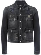 Versus Cropped Denim Jacket, Men's, Size: 52, Black, Cotton