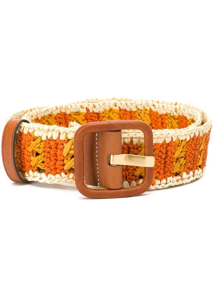 Tory Burch Braided Belt - Orange