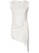 Brunello Cucinelli Ruched Detail Vest, Women's, Size: Large, White, Linen/flax