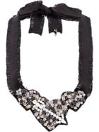 Red Valentino Heart Crystal Necklace - Black