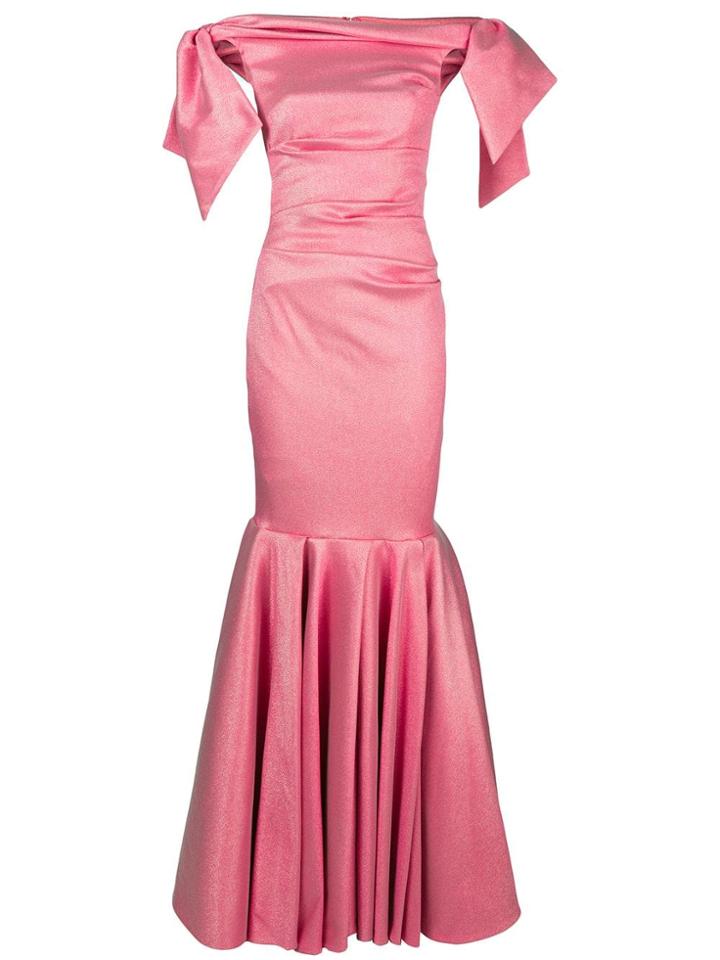 Talbot Runhof Lamé Evening Dress - 397 (fraise)