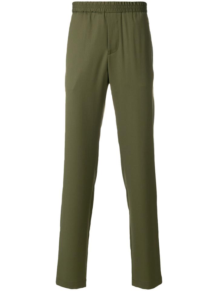 Emporio Armani Zip-detailed Straight-leg Trousers - Green