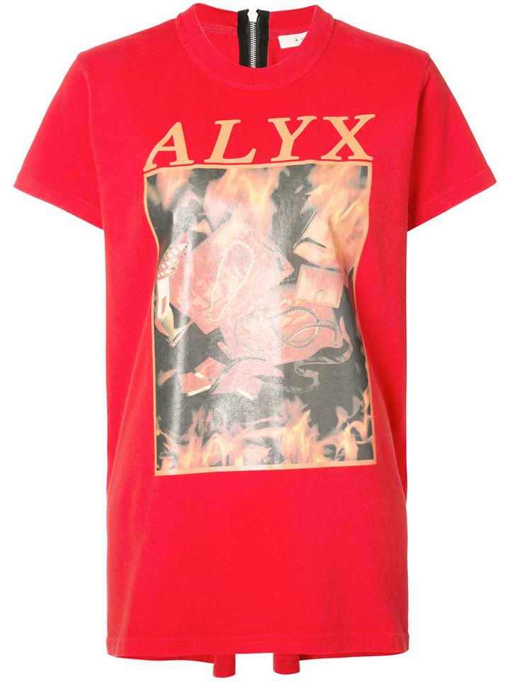 Alyx - Logo Print T-shirt - Women - Cotton/spandex/elastane - S, Red, Cotton/spandex/elastane