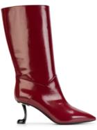 Marni Sculptural Calf Boots - Red