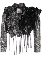 Noir Ruffled Effect Jacket - Black