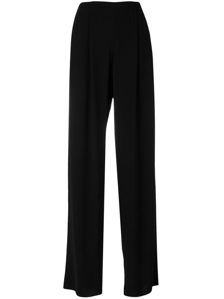 Giorgio Armani - Wide Leg Trousers - Women - Polyester/acetate/cupro - 46, Women's, Black, Polyester/acetate/cupro
