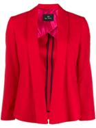 Ps Paul Smith Open Front Cropped Blazer - Red