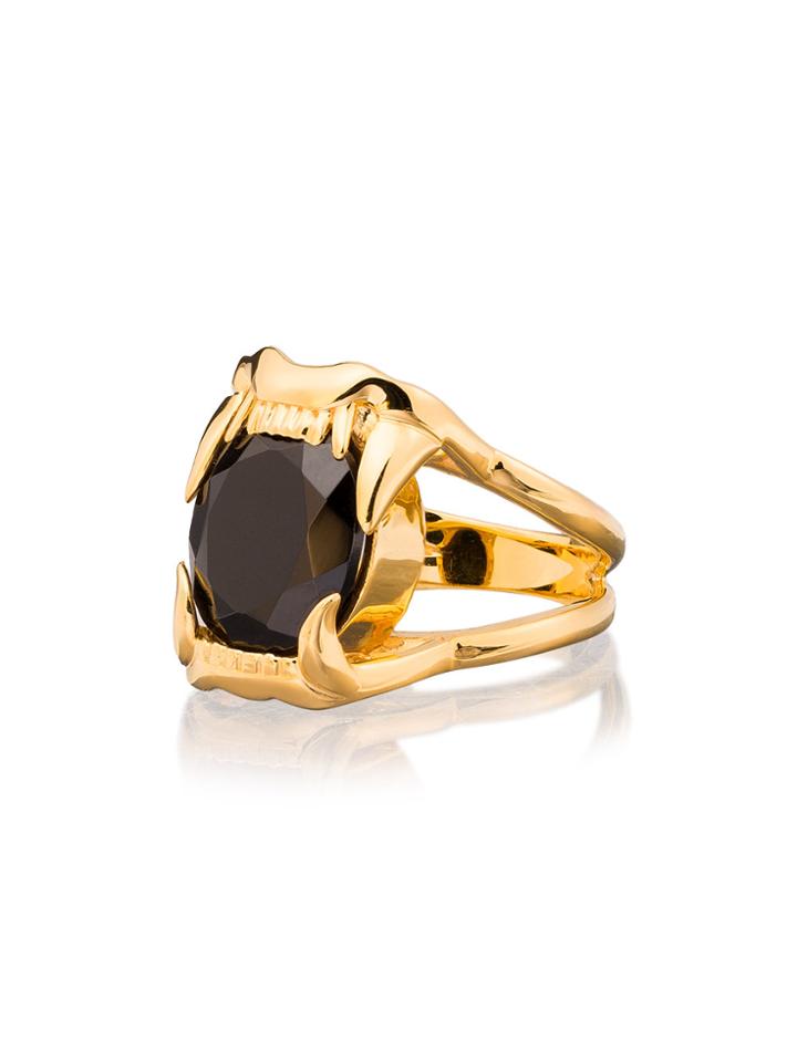 Maria Nilsdotter Gold-plated Silver Jaw Stone Spinel Ring - Metallic