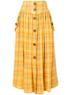 N Duo Checkered Skirt - Yellow & Orange