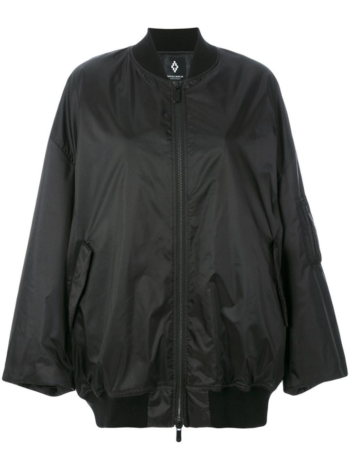 Marcelo Burlon County Of Milan Printed Oversized Bomber Jacket - Black