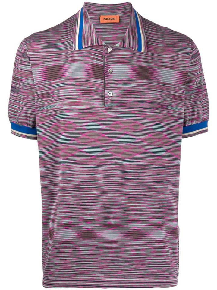 Missoni Geometric Pattern Polo Shirt - Purple