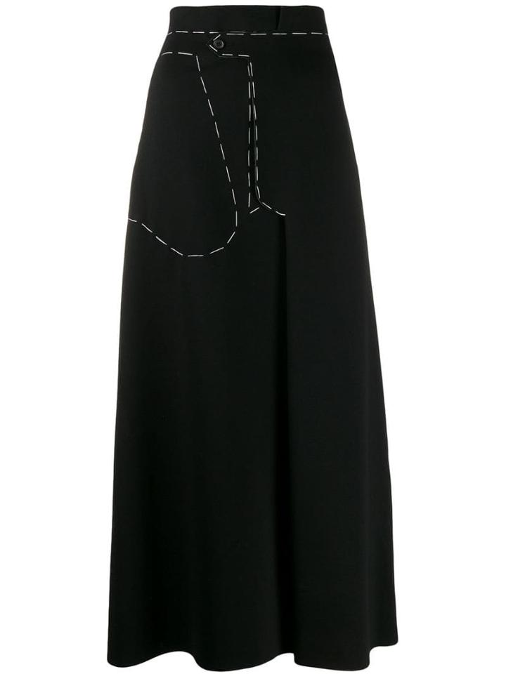 Maison Margiela Contrast Stitch Maxi Skirt - Black