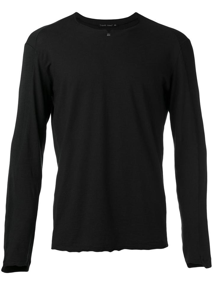 Transit - Raw Edge Top - Men - Cotton/linen/flax - Xl, Black, Cotton/linen/flax