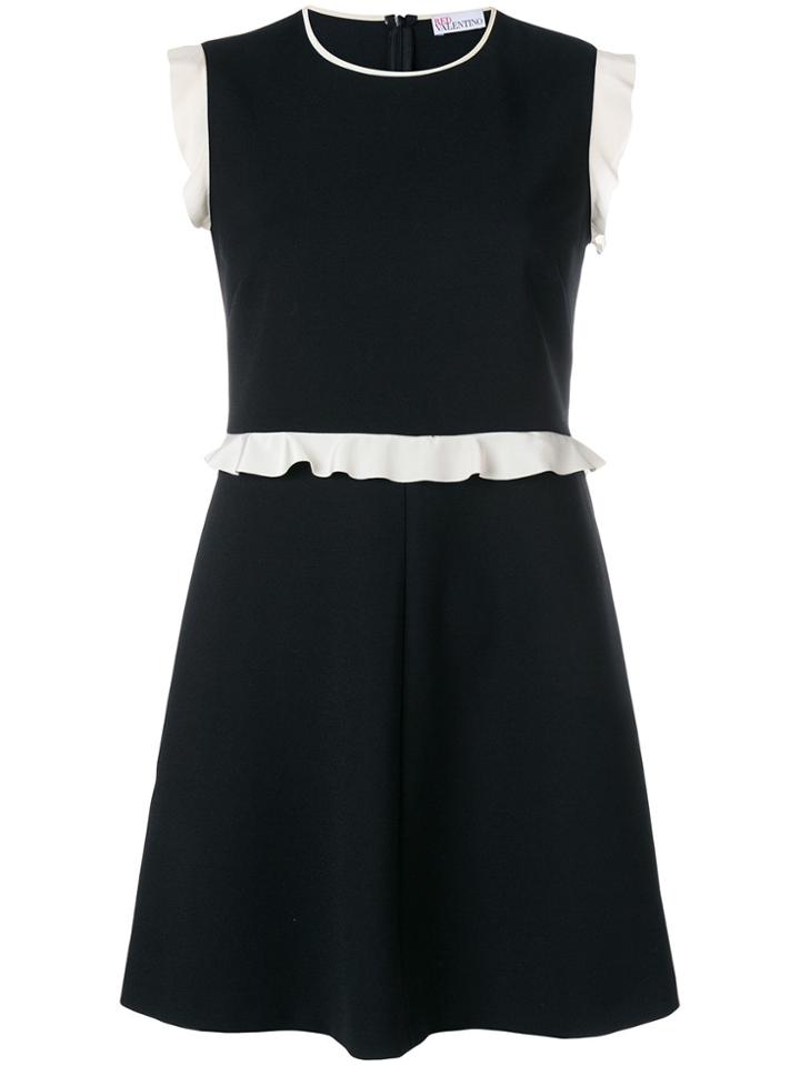 Red Valentino Two-tone Ruffled Dress - Black