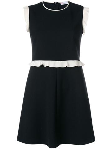 Red Valentino Two-tone Ruffled Dress - Black