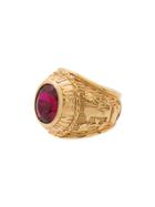 Ambush Gold Class Ring With Faux Ruby - Metallic