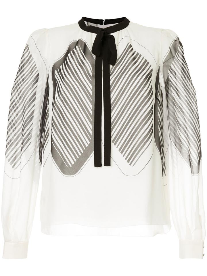 Giambattista Valli Pussy Bow Blouse - White