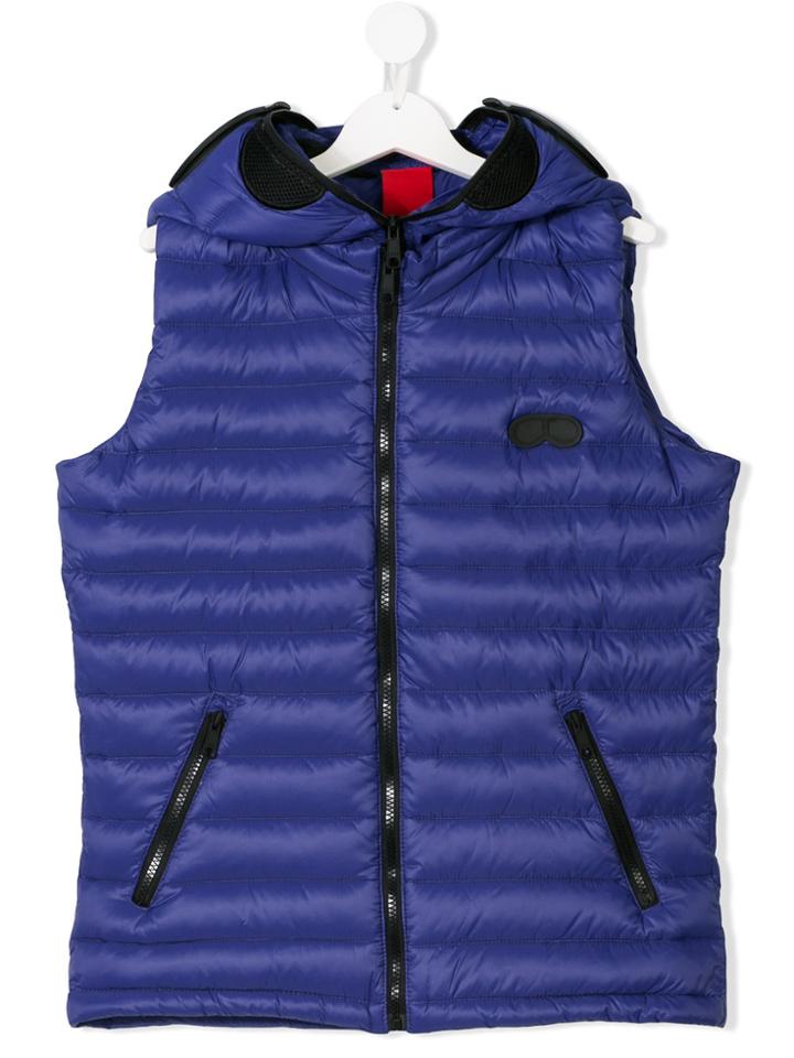 Ai Riders On The Storm Kids Teen Logo Patch Padded Gilet - Blue