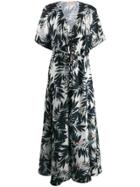 Black Coral Savage Tropical Printed Maxi Dress - White