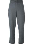 Odeeh Flannel Tailored Trousers, Women's, Size: 40, Grey, Cotton/spandex/elastane/virgin Wool
