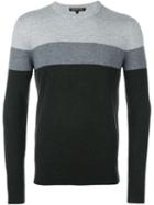 Michael Kors Striped Jumper, Men's, Size: Medium, Grey, Viscose/wool