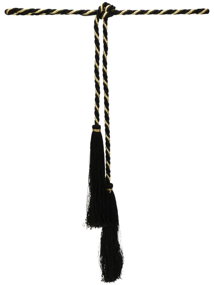 Alberta Ferretti Woven Tassel Belt - Black