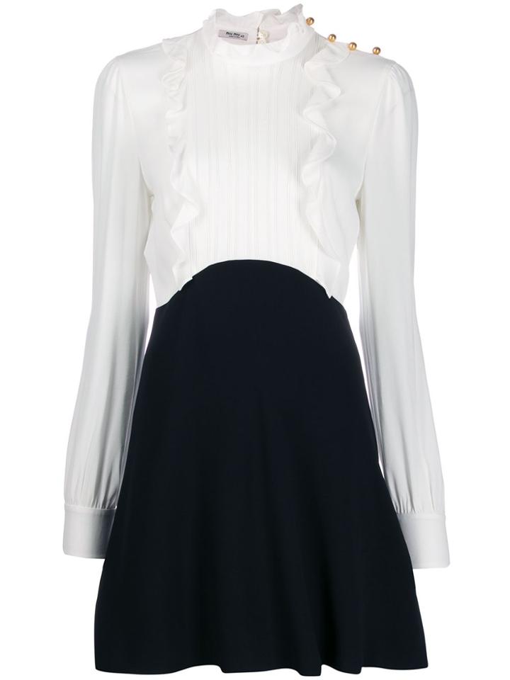 Miu Miu Two-tone Mini Dress - White