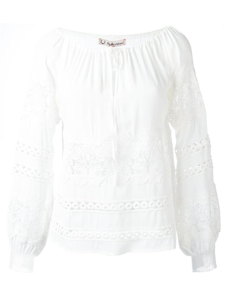 For Love And Lemons Embroidered Tunic, Women's, Size: Medium, White, Viscose/rayon/polyester/spandex/elastane