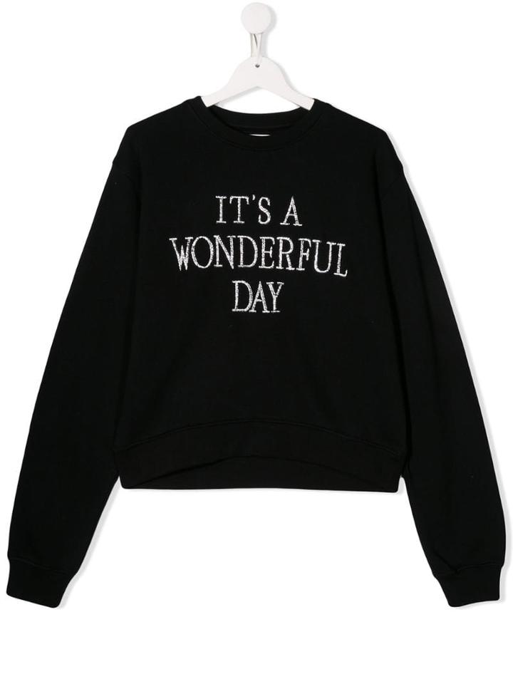 Alberta Ferretti Kids Teen It's A Wonderful Day Sweatshirt - Black