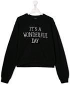 Alberta Ferretti Kids Teen It's A Wonderful Day Sweatshirt - Black