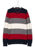 Tommy Hilfiger Junior Teen Striped Knit Sweater - Red