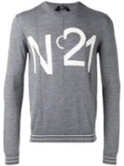 No21 - Logo Pattern Jumper - Men - Virgin Wool - M, Grey, Virgin Wool