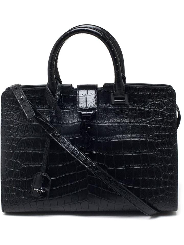 Saint Laurent Leather Cabas Monogramme Handbag