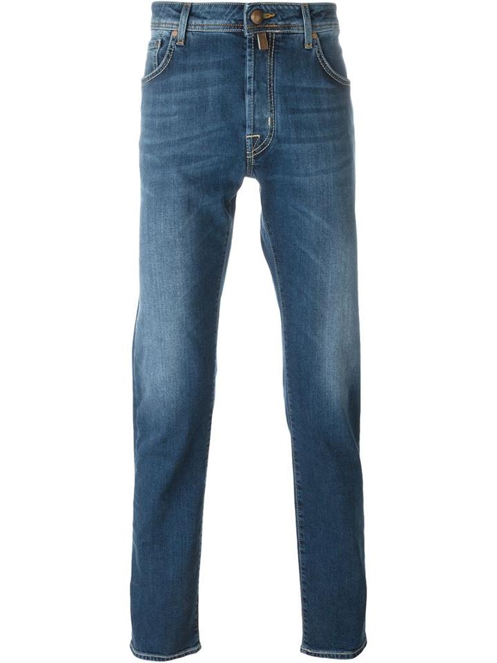 Jacob Cohen Straight Leg Jeans, Men's, Size: 37, Blue, Cotton/spandex/elastane