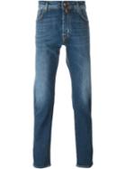 Jacob Cohen Straight Leg Jeans, Men's, Size: 37, Blue, Cotton/spandex/elastane