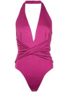 Tufi Duek Halter Neck Body - Pink & Purple