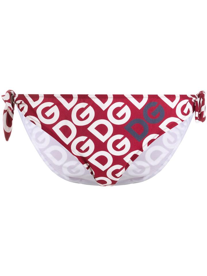 Dolce & Gabbana Dg Logo Tie Bikini Bottoms - Red
