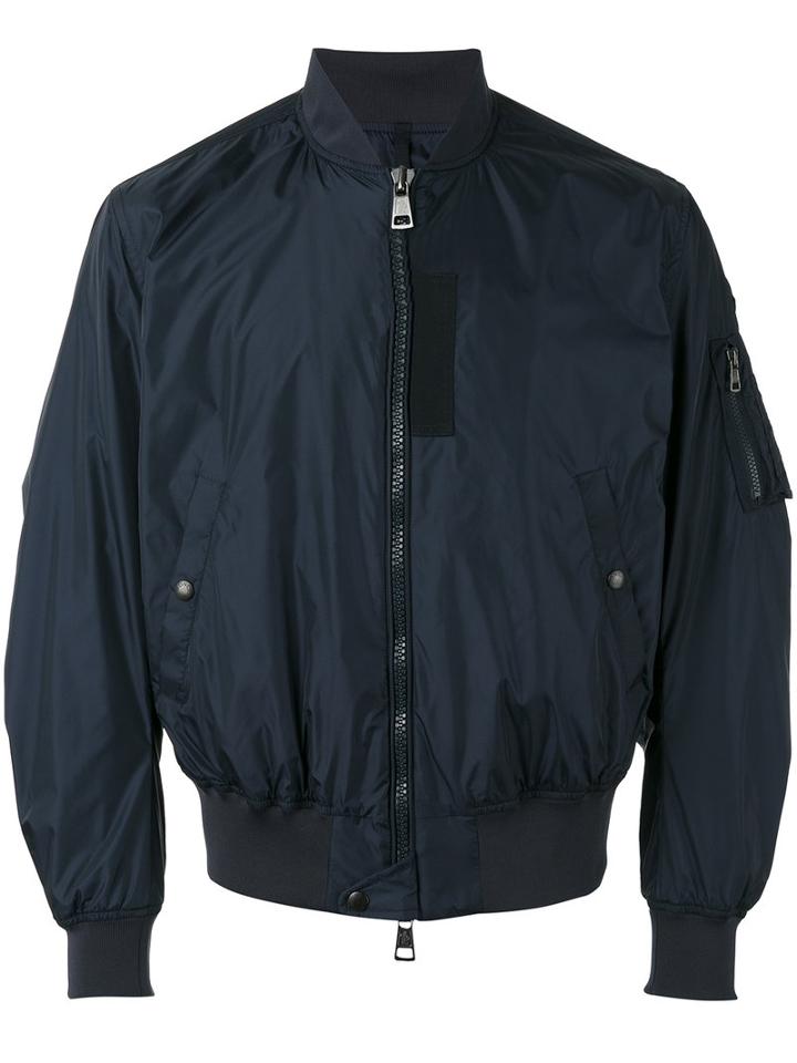 Moncler - Crinkle Effect Utility Bomber Jacket - Men - Nylon/polyamide - 1, Blue, Nylon/polyamide