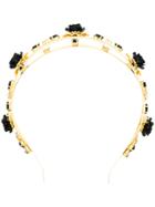 Dolce & Gabbana Crystal And Rose Headband - Metallic