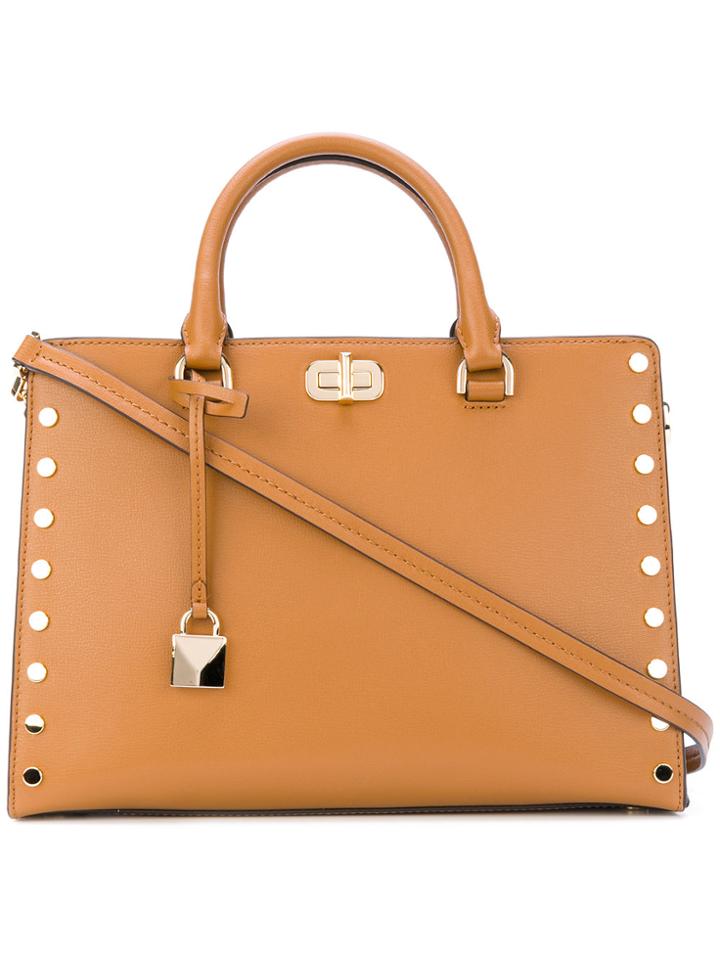 Michael Michael Kors Large Sylvie Studded Satchel - Brown
