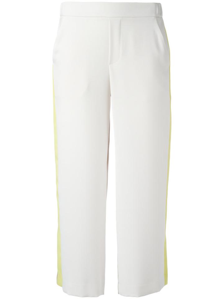 P.a.r.o.s.h. Side Stripe Cropped Trousers, Women's, Size: Medium, Nude/neutrals, Polyester
