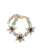 Dolce & Gabbana Flower Embellished Bracelet - Green