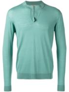 Nuur Round Split Collar Sweater - Green