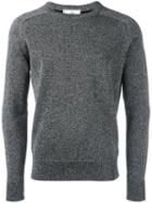 Ami Alexandre Mattiussi Metallic Knit Crew Neck Sweater, Men's, Size: Large, Grey, Polyamide/polyester/wool
