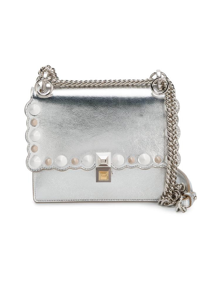 Fendi - Kan I Small Shoulder Bag - Women - Leather/metal (other) - One Size, Grey, Leather/metal (other)