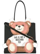 Moschino Teddy Bear Tote Bag, Women's, Black, Leather