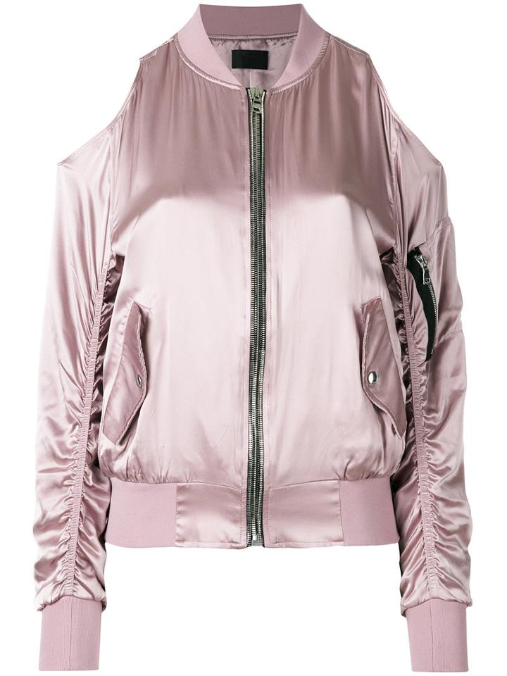 Rta - Zipped Bomber Jacket - Women - Silk - S, Women's, Pink/purple, Silk