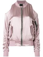 Rta - Zipped Bomber Jacket - Women - Silk - S, Women's, Pink/purple, Silk