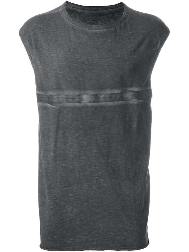 Isaac Sellam Experience Stitch Print Relaxed Fit Tank Top - Grey